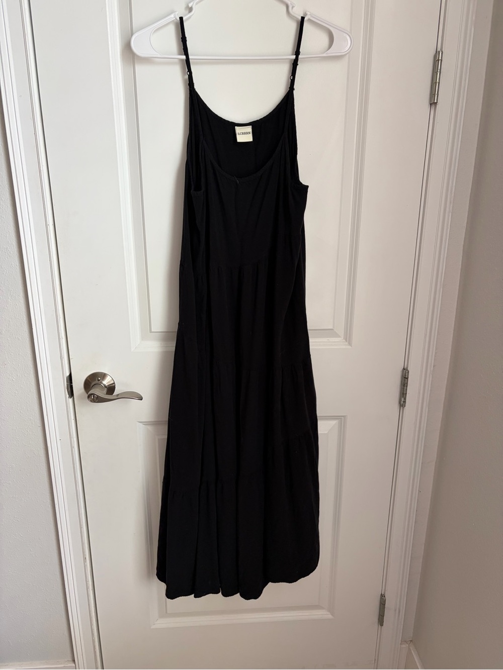 Black Tiered Maxi Slip Dress